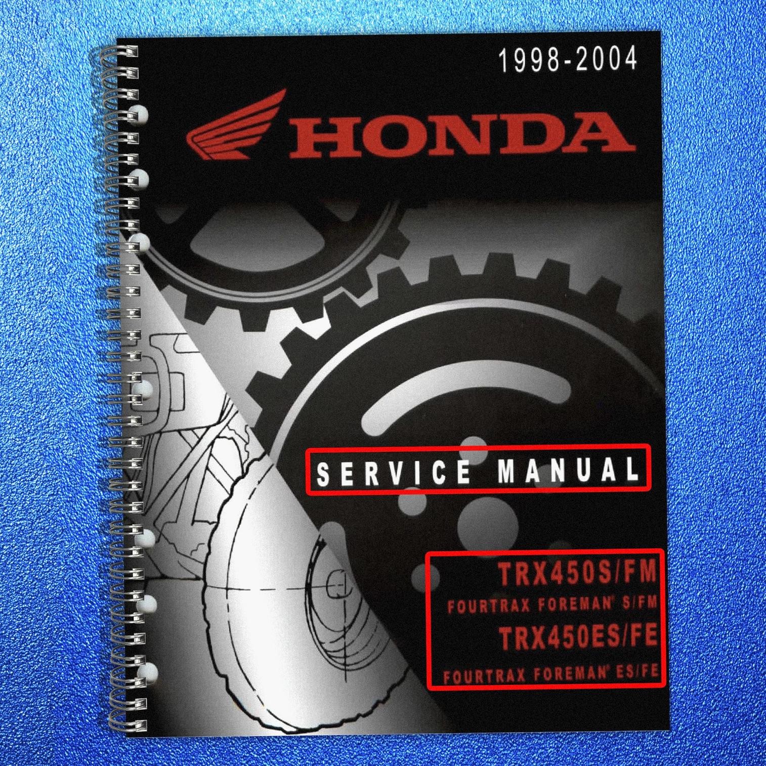 HONDA 1998-2004 TRX450S/FM TRX450ES/FE Foreman 450 Service Manual SECURED FOLDOU