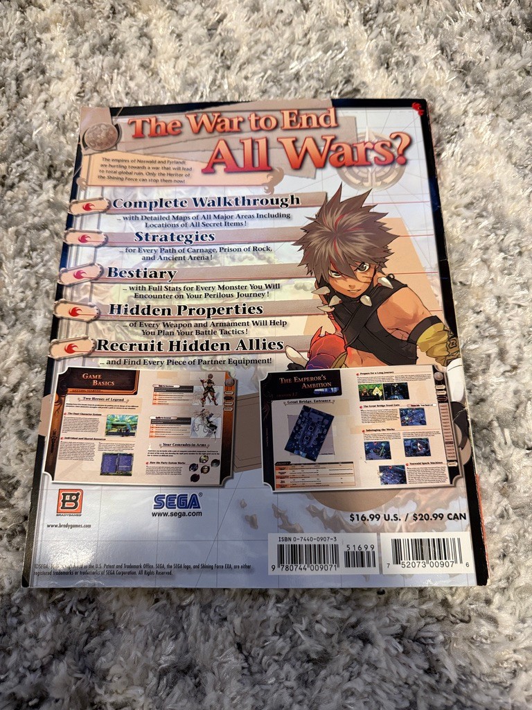 Shining Force EXA Official Strategy Game Guide BradyGames. CLEAN