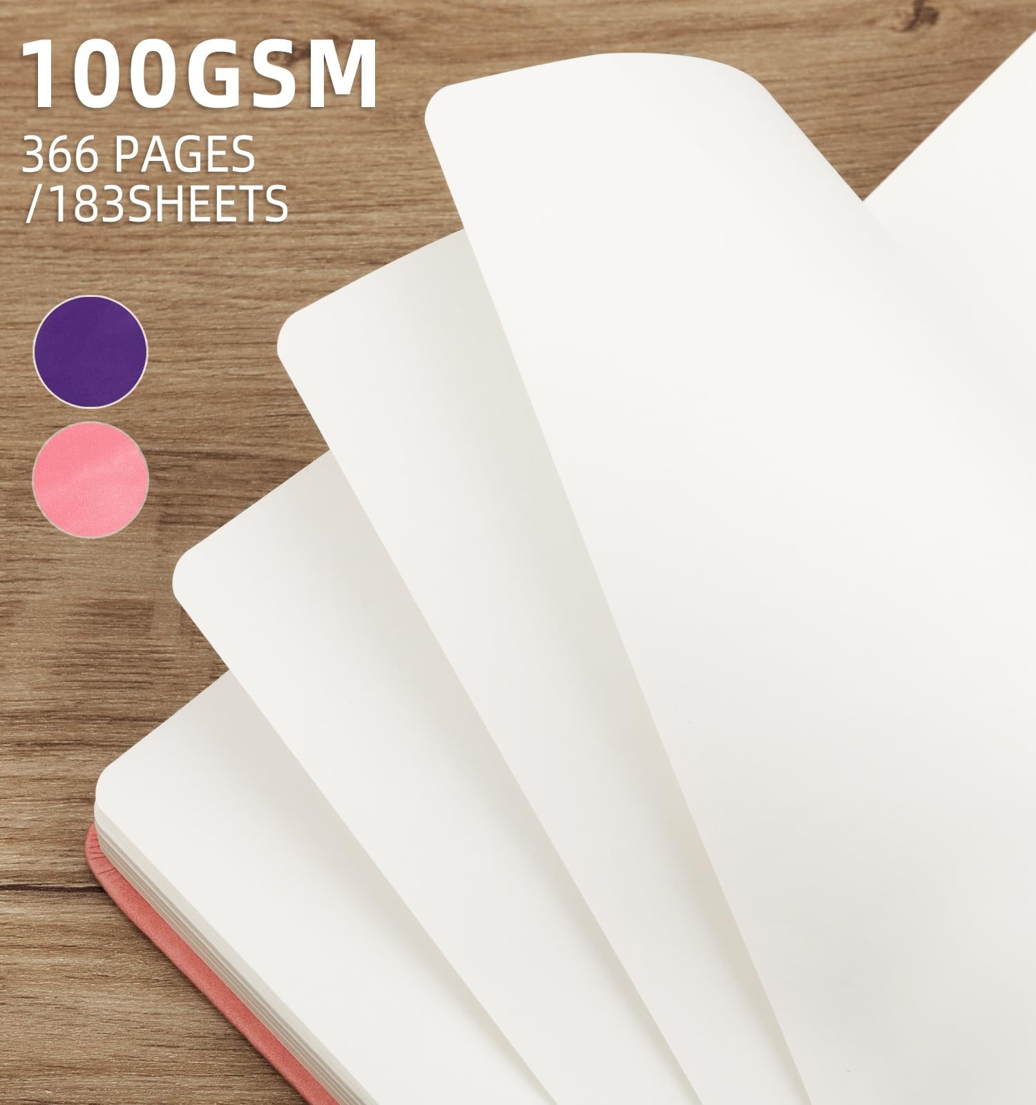 ALKALO Blank Journal Notebook 365 Pages, A5 Leather Sketch Book for Drawing W…