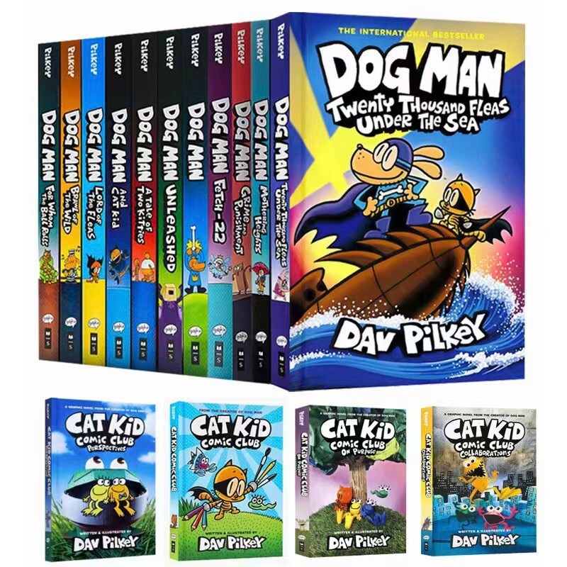 [17books Hardcover] Dog Man Series books Set dogman by Dav Pilkey