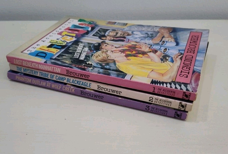 1990 The Accidental Detectives by Sigmund Brouwer Books #1, 2, 3 Paperbacks