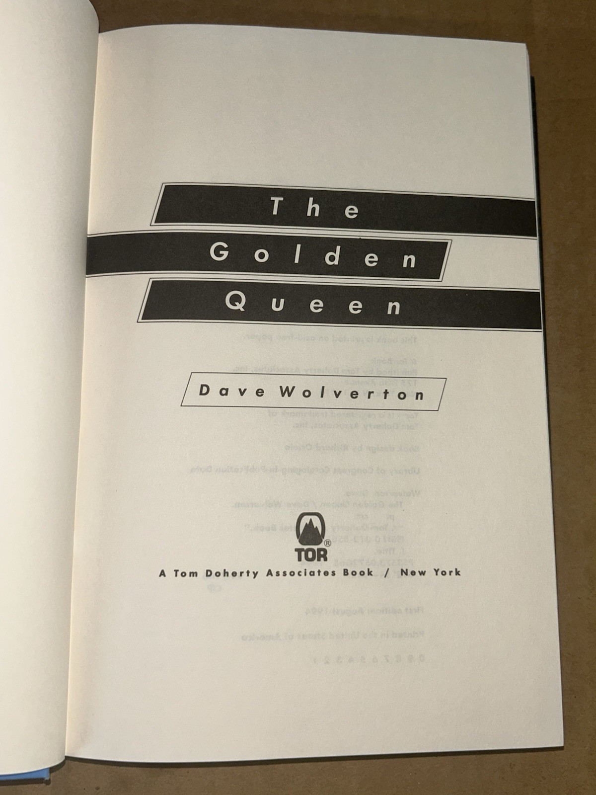The Golden Queen by Dave Wolverton 1994 Hardcover + DJ 1st Edition 1st Print