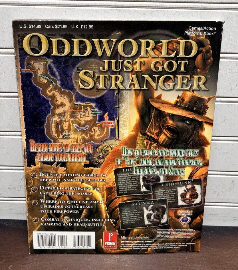 Oddworld Stranger’s Wrath Prima Official Game Strategy Guide Book Original Xbox