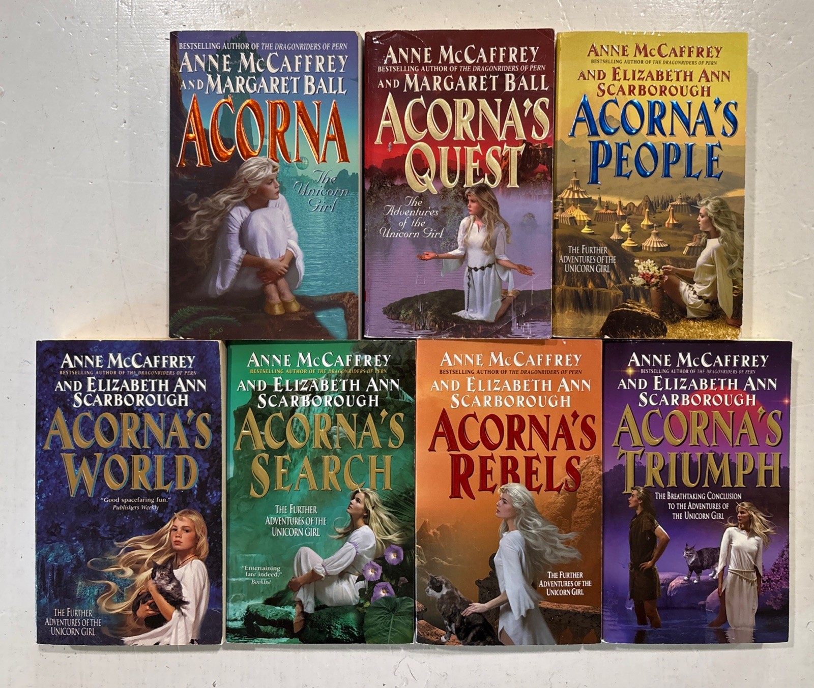 Complete Acorna “Unicorn Girl” Series by Anne MCCAFFREY Books #1-7 PB Lot Set