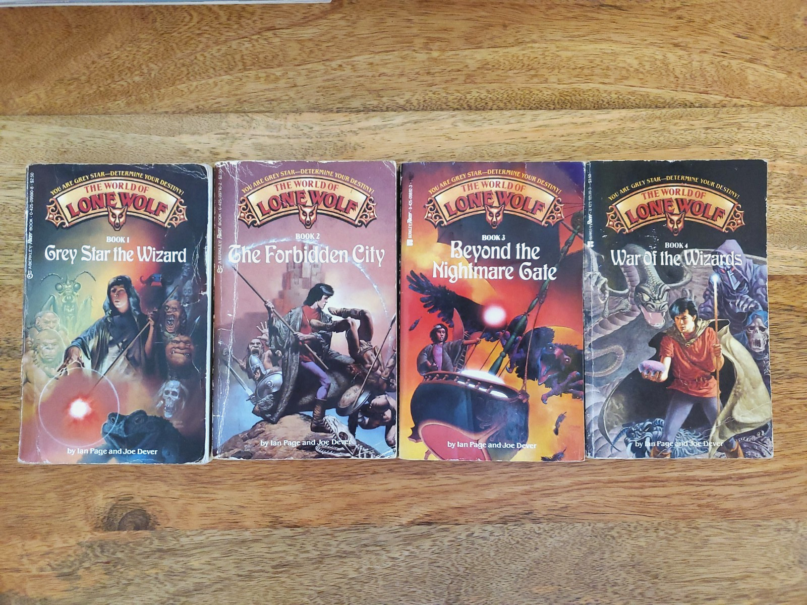 The World of Lone Wolf Books complete 1-4 Lot Joe Dever Role Playing Paperback