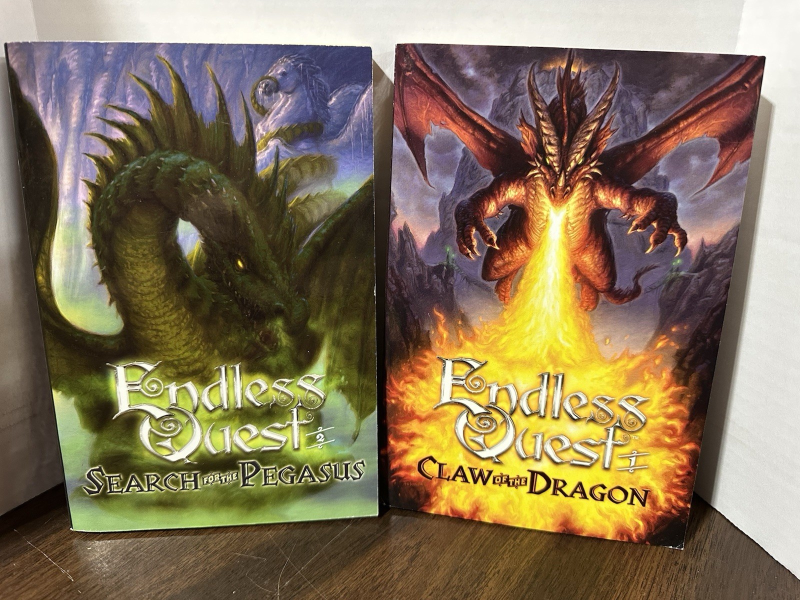 ENDLESS QUEST BOOKS Search for the Pegasus & Claw of the dragon UNREAD BC1D