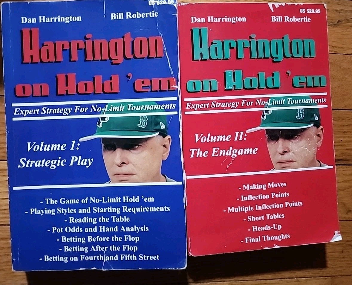 Dan Harrington On Hold Em Poker Volume 1 & 2 Paperback The End Game VG