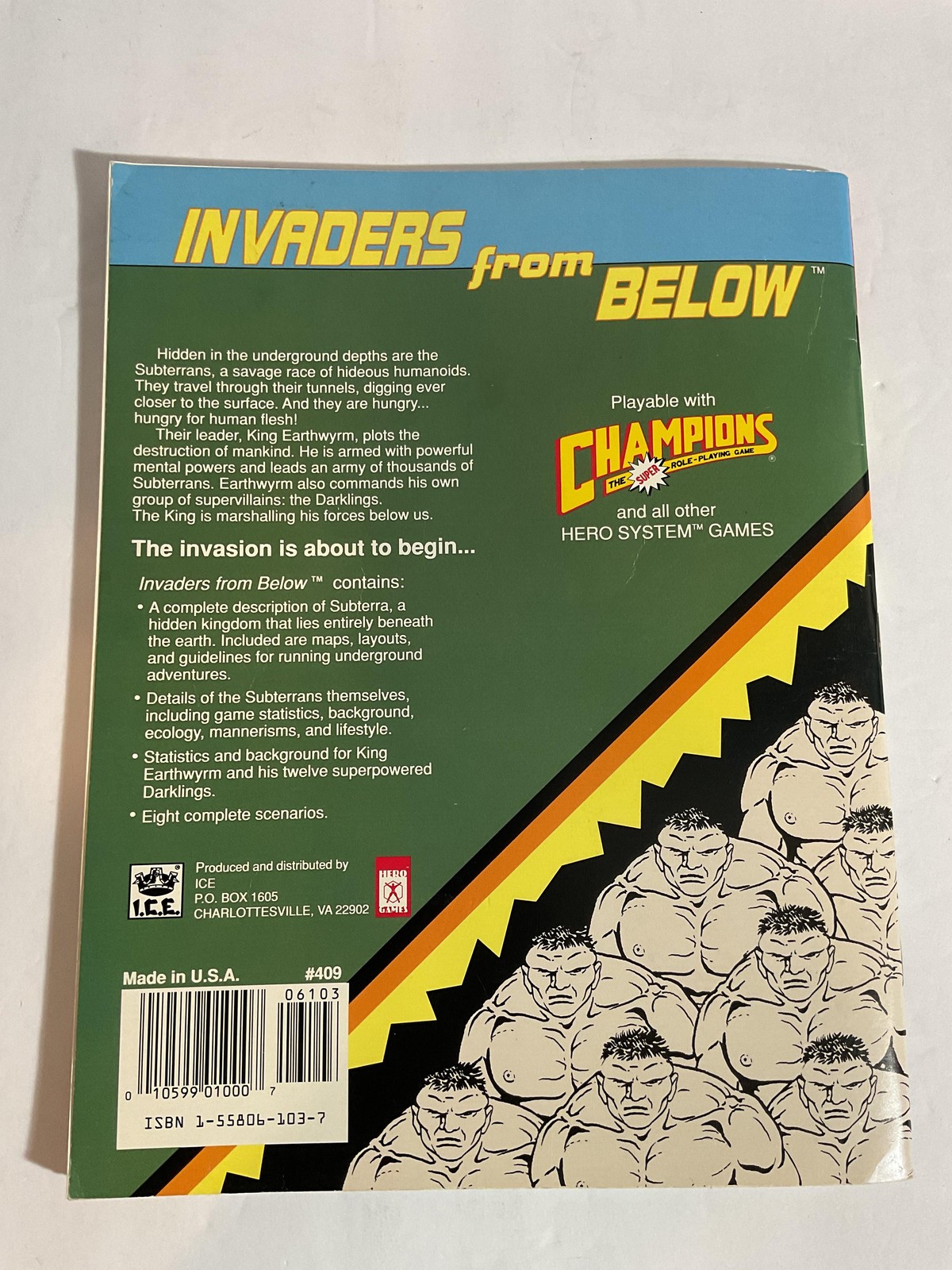 Vintage Invaders From Below Champions RPG Organization Book Hero Games ICE #409