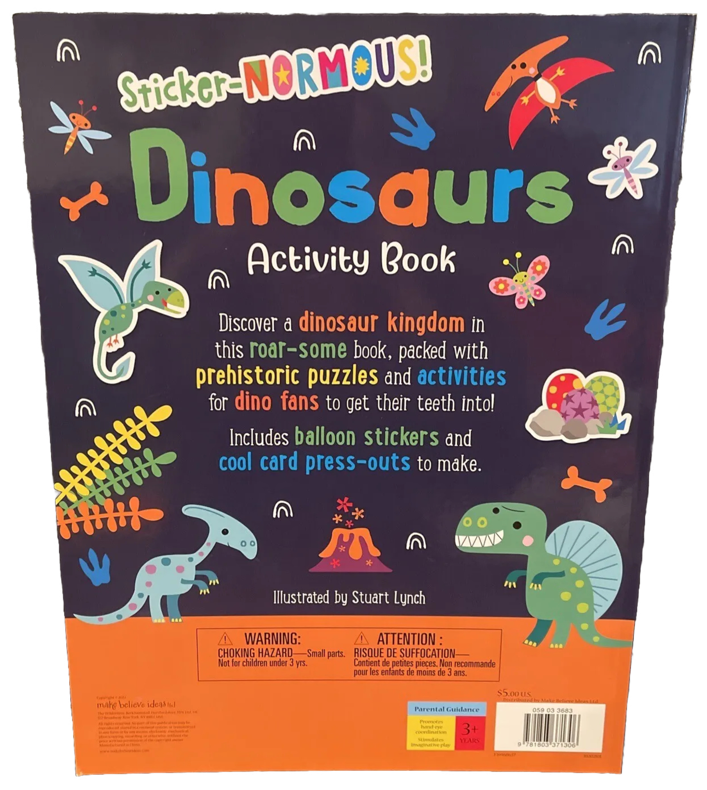 Sticker-NORMOUS! DINOSAURS Activity Book 250 Stickers! 11×14.5 in SOLD OUT! NEW