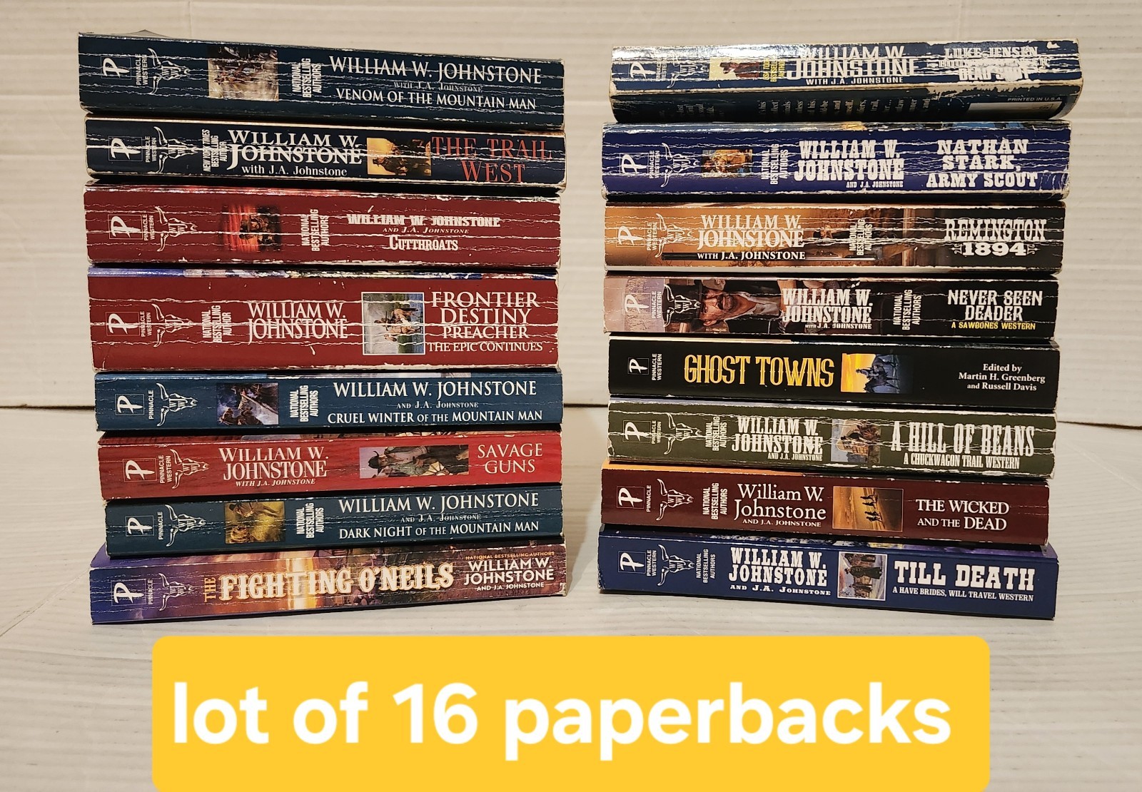 William W Johnstone Paperbacks Lot Of 16 Books Western Horror Survivalist Novels