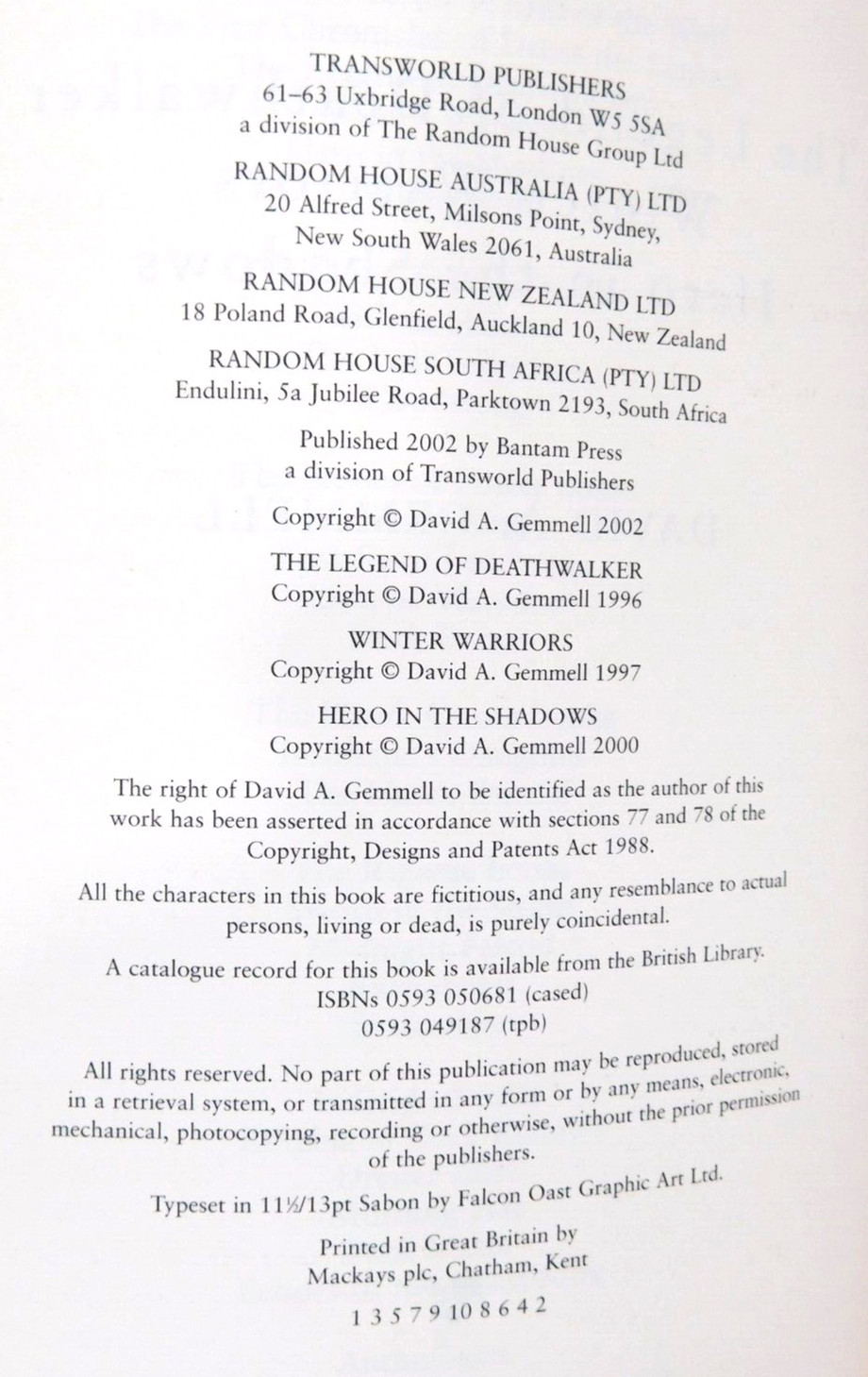 DAVID GEMMELL Volume 3 DRENAI TALES Trade SC DEATH, WARRIERS & SHADOWS 944 pages