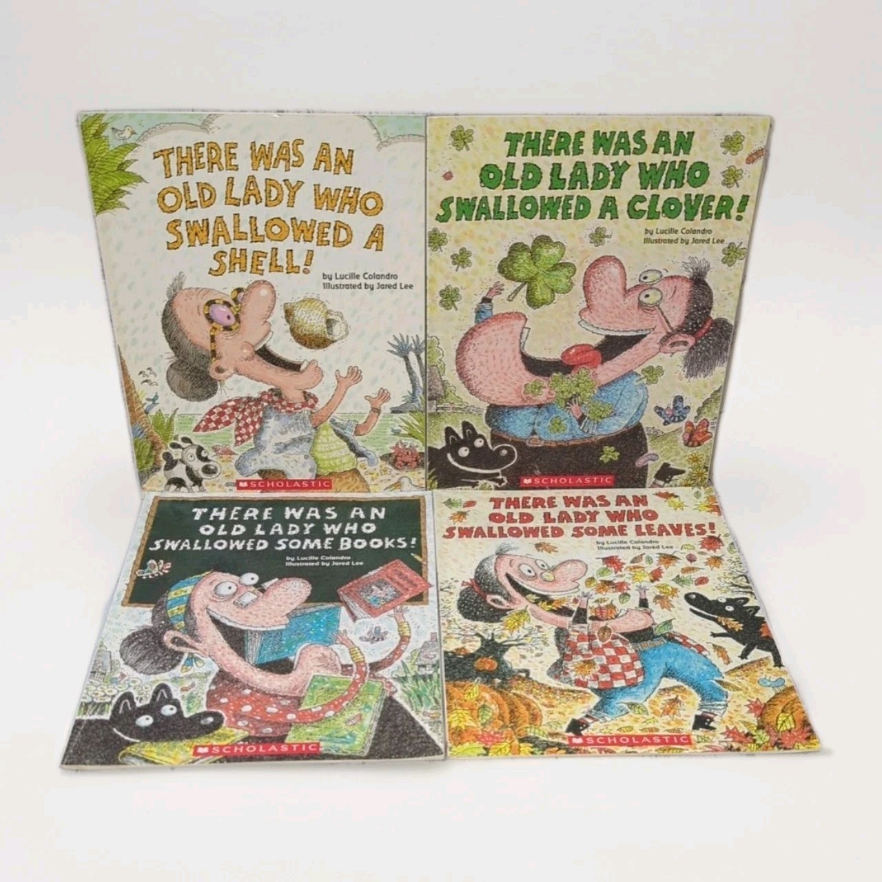 Lot of 4 “There Was An Old Lady” Children’s Series Books by Lucille Colandro