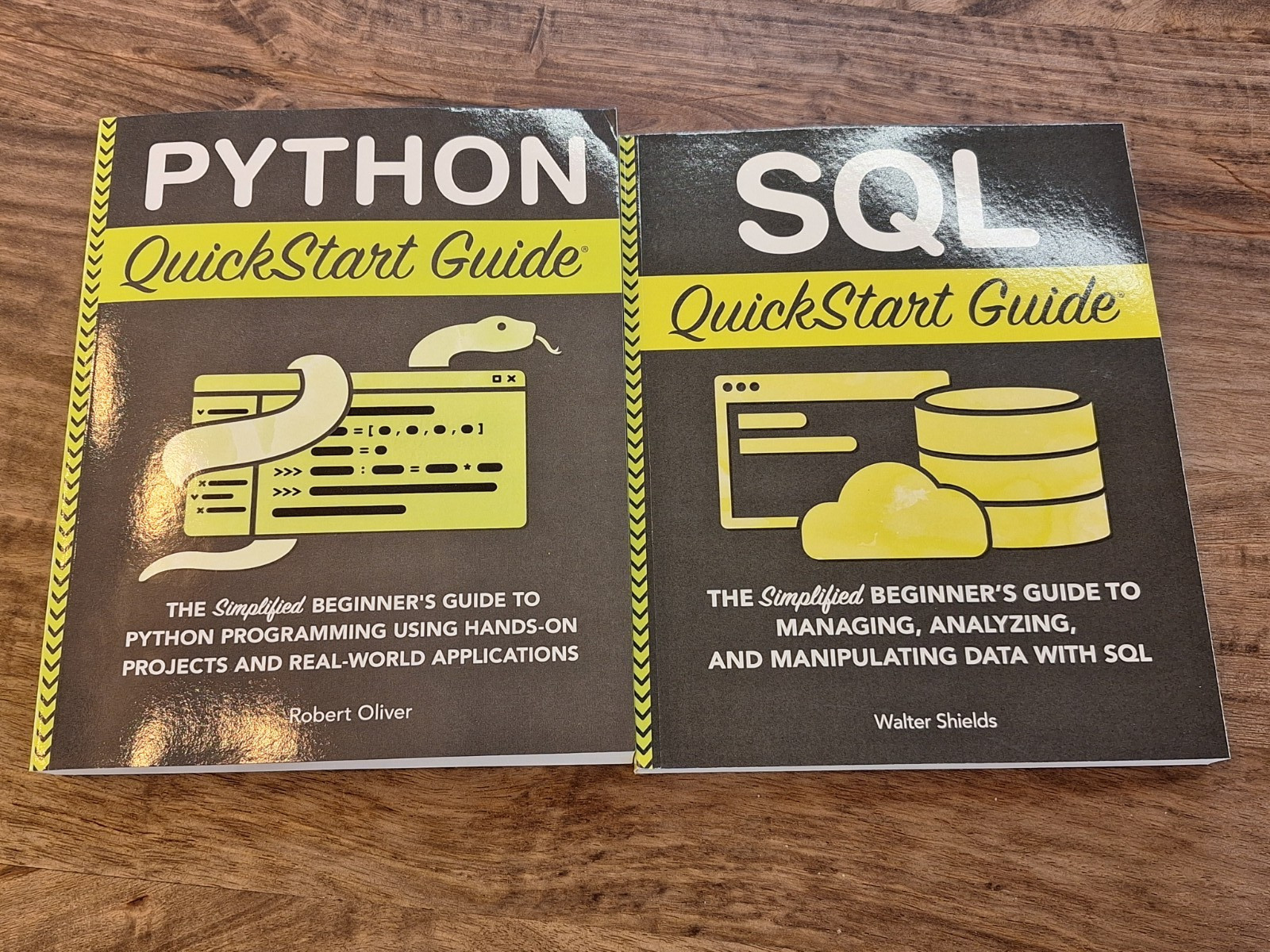 Lot of 2 Programming Books: SQL & Python QuickStart Guides