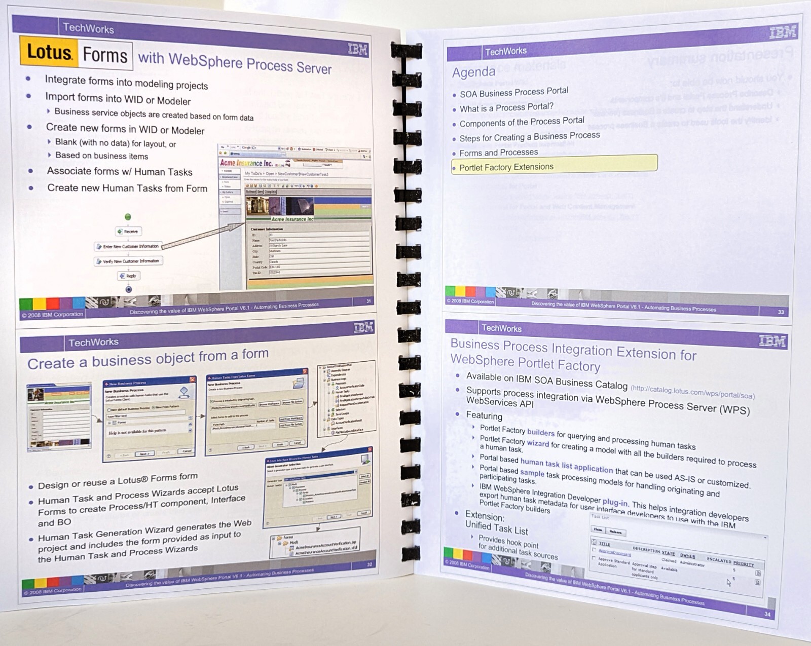 IBM Techworks WEBSPHERE PORTAL 6.1 Presentations w/ Lab Exercises, Spiral-Bound
