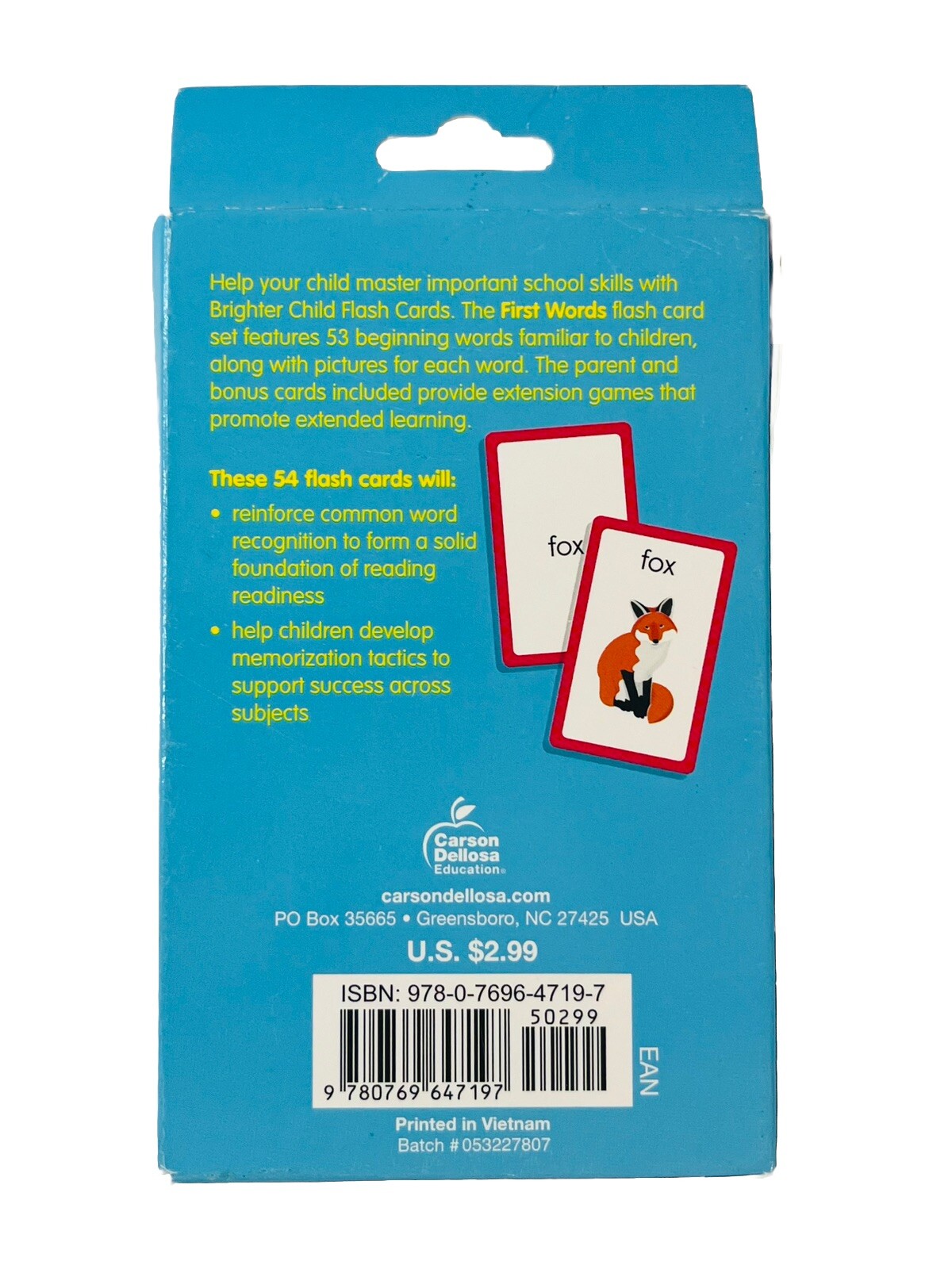 Brighter Child Flash Cards First Words 54 Pack Essential Word Cards Age 4+ New