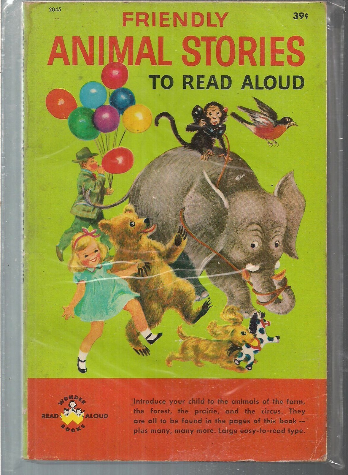 FRIENDLY ANIMAL STORIES ~ WONDER BOOKS 2045 1964 LaVere Anderson il Sergio Leone