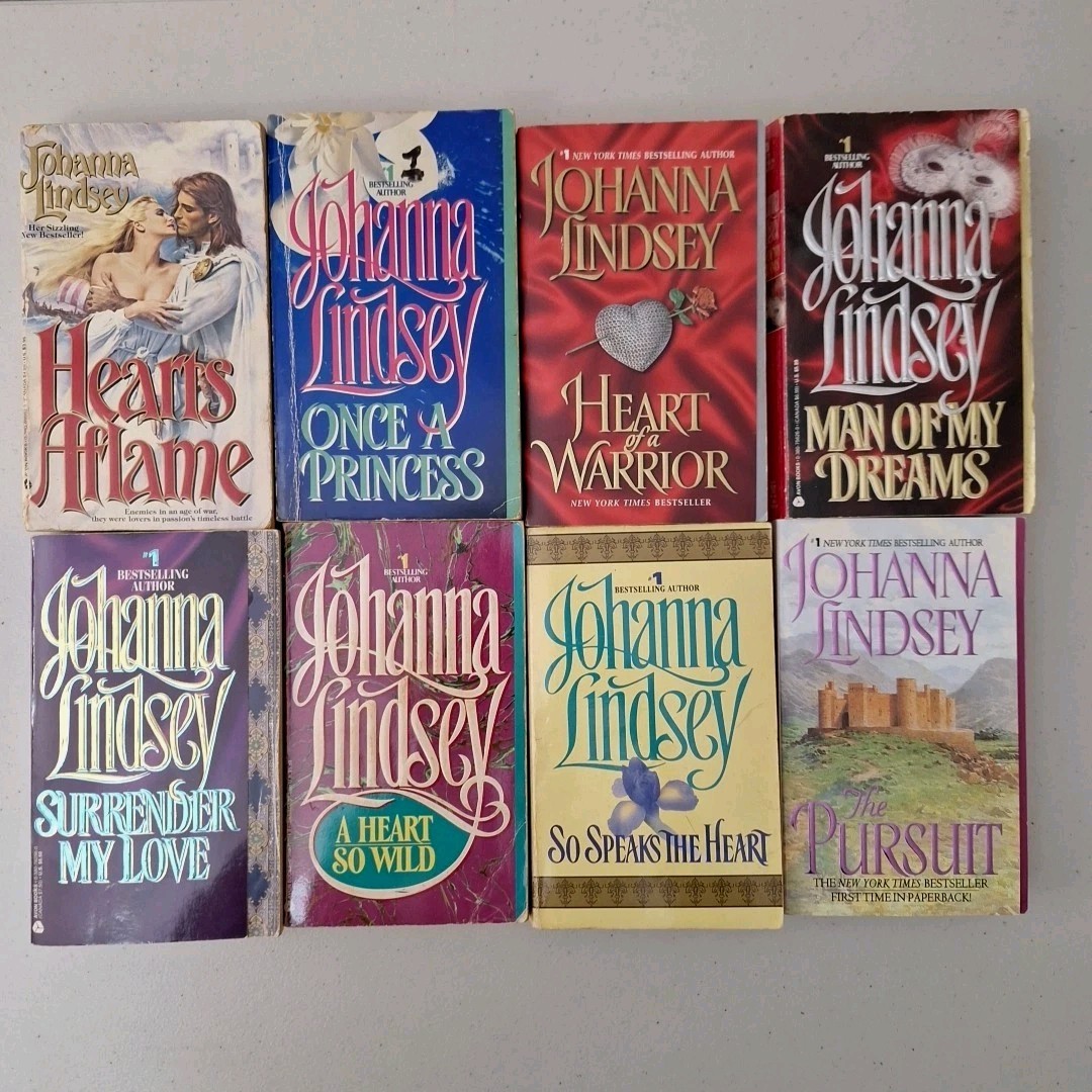 Johanna Lindsey Lot of 8 Clinch Covers Avon Vintage Historical Romance Books