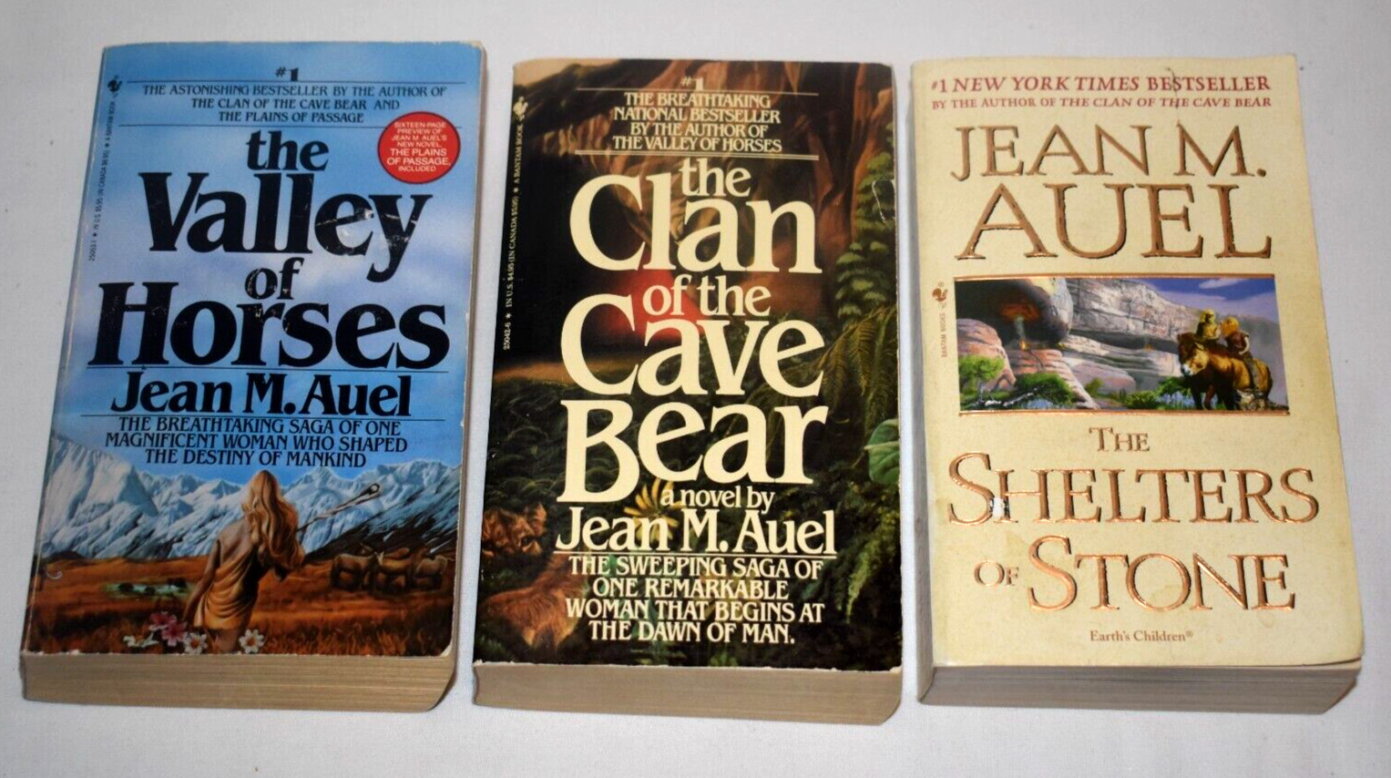 Jean M Auel Lot 3 Bantam Paperback Books Clan of the Cave Bear Plus 2