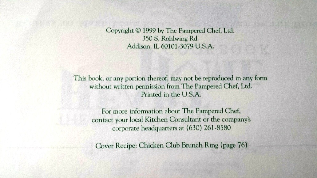 THE PAMPERED CHEF ~ THE KITCHEN IS THE HEART OF THE HOME COOKBOOK ~ 223 PAGES