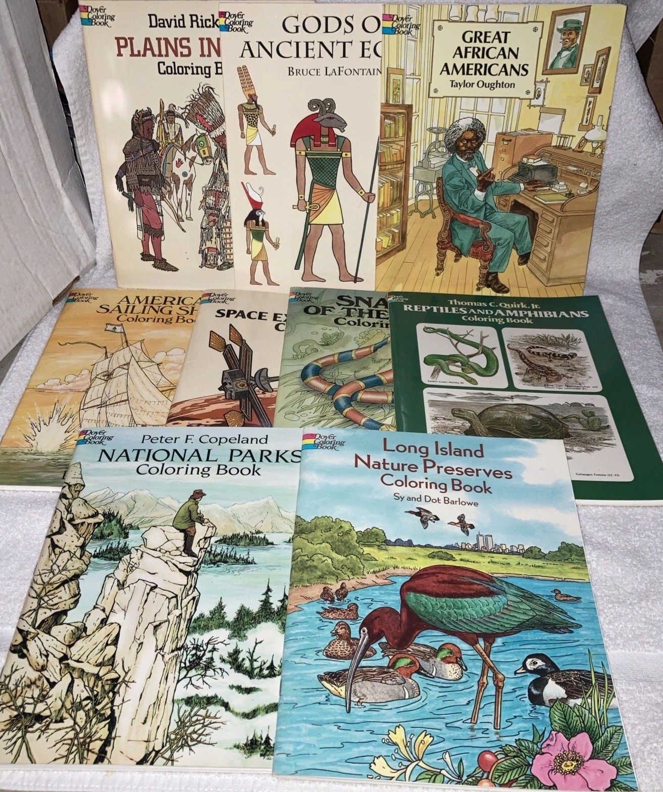 Dover Vintage Coloring Books Lot of 9 Assorted Educational 1981-2002 Unused