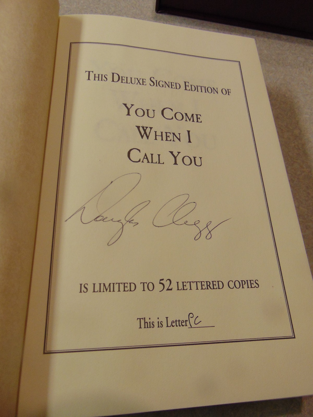 You Come When I Call You, Douglas Clegg Lettered Cemetery Dance Traycased 1st ED