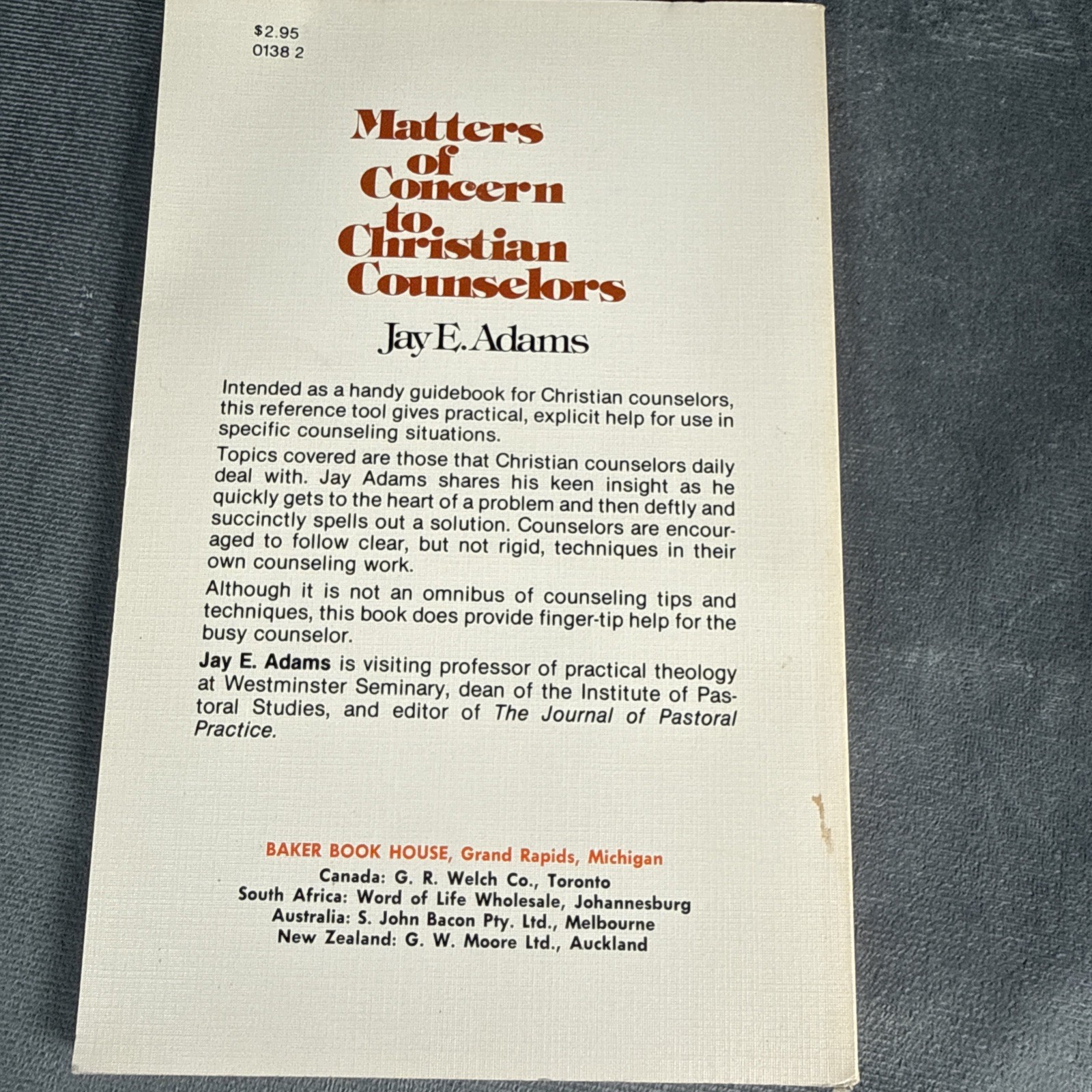 JAY E. ADAMS Library books Christian Counseling Marriage Manual Lot 3