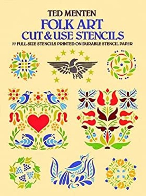 Folk Art Cut and Use Stencils Paperback Ted Menten