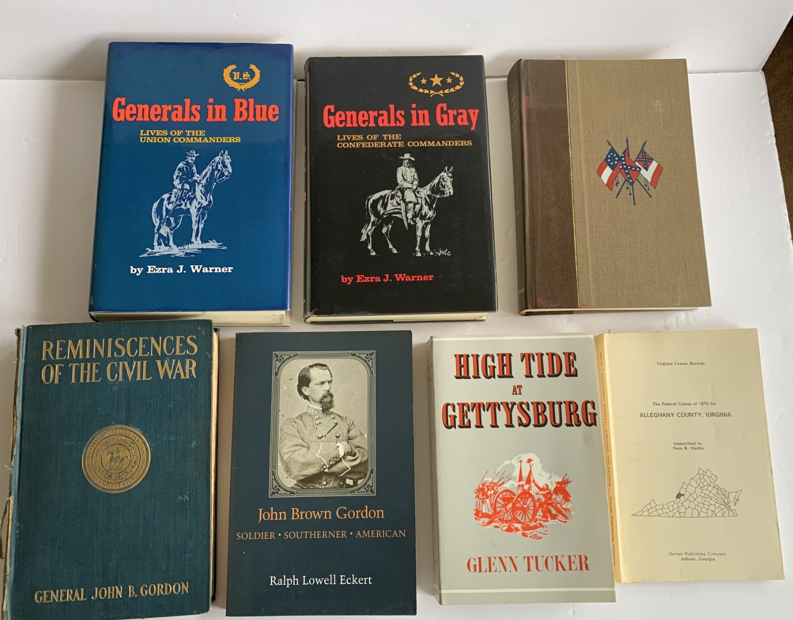 (7) Assorted Lot Civil War History Hardback and Paperback Books