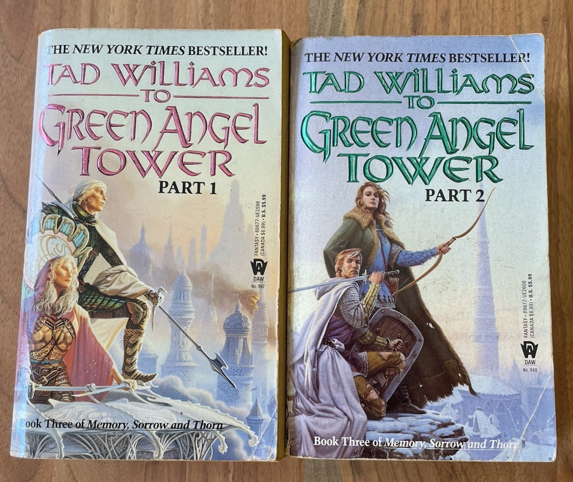 To Green Angel Tower Part 1 & 2 Tad Williams 1st Printing MM PB 1994 DAW Fantasy