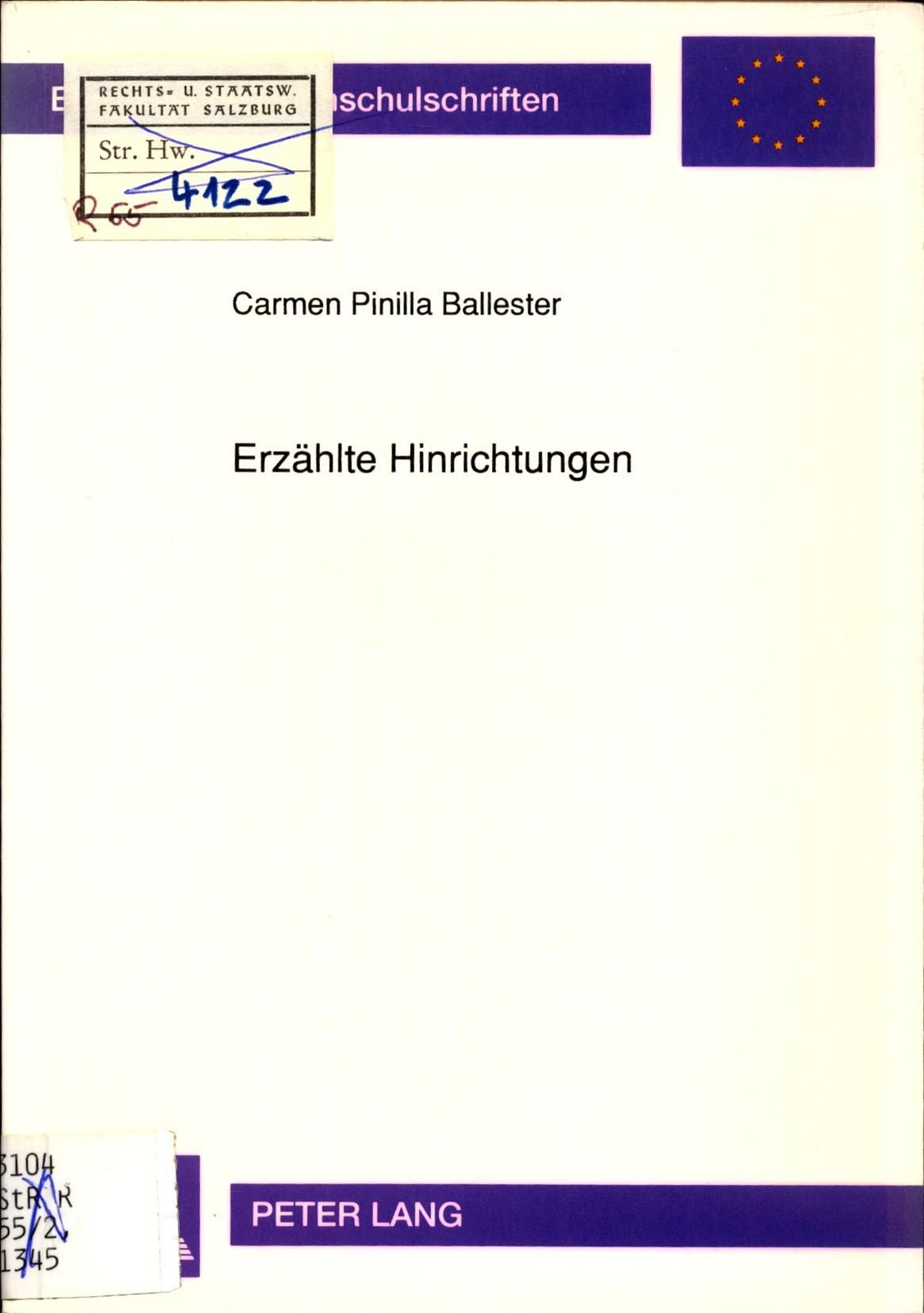Erzählte Hinrichtungen Zum literarischen Diskurs über Verbrechen und Strafe um 1