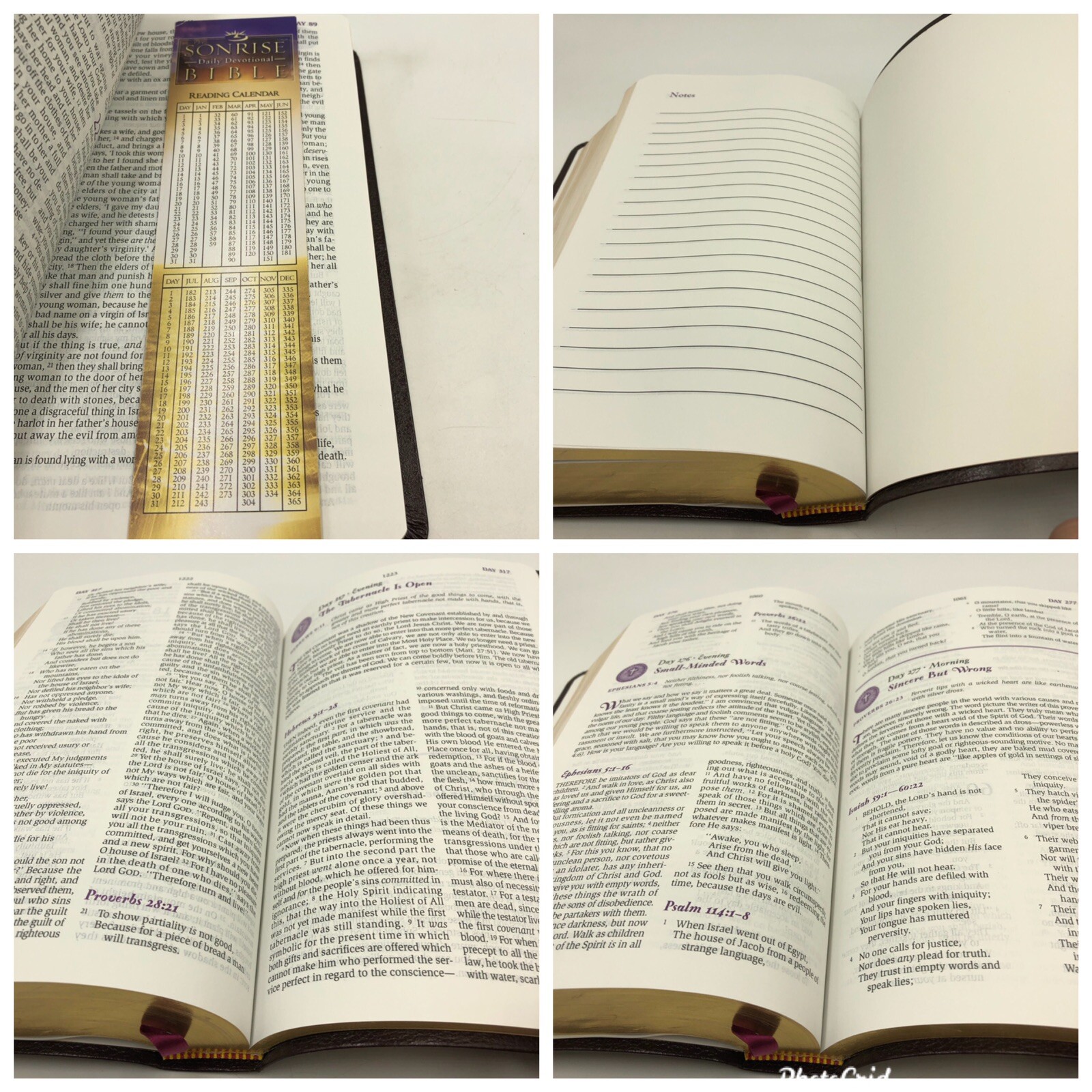 Sonrise Daily Devotional Bible~Thomas Nelson 2004 Bonded Leather ~ Burgundy