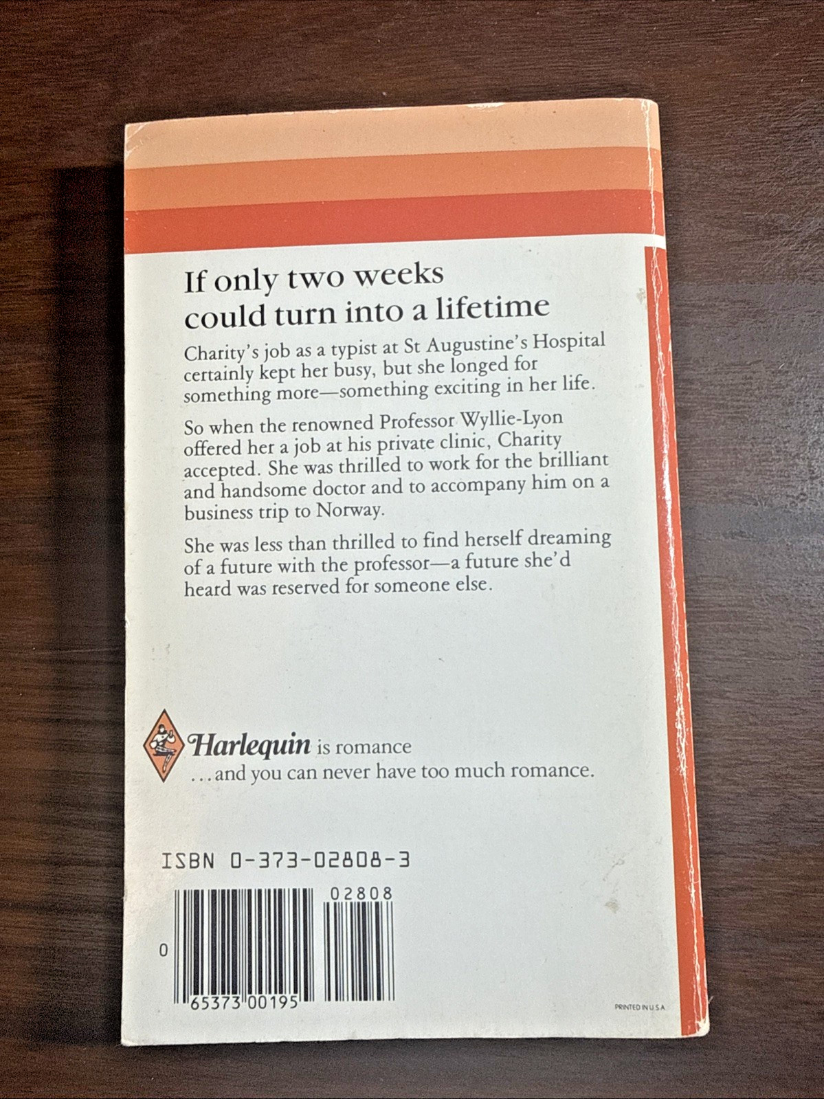 Two Weeks to Remember by Betty Neels (Harlequin Romance #2808, 1986) Vintage
