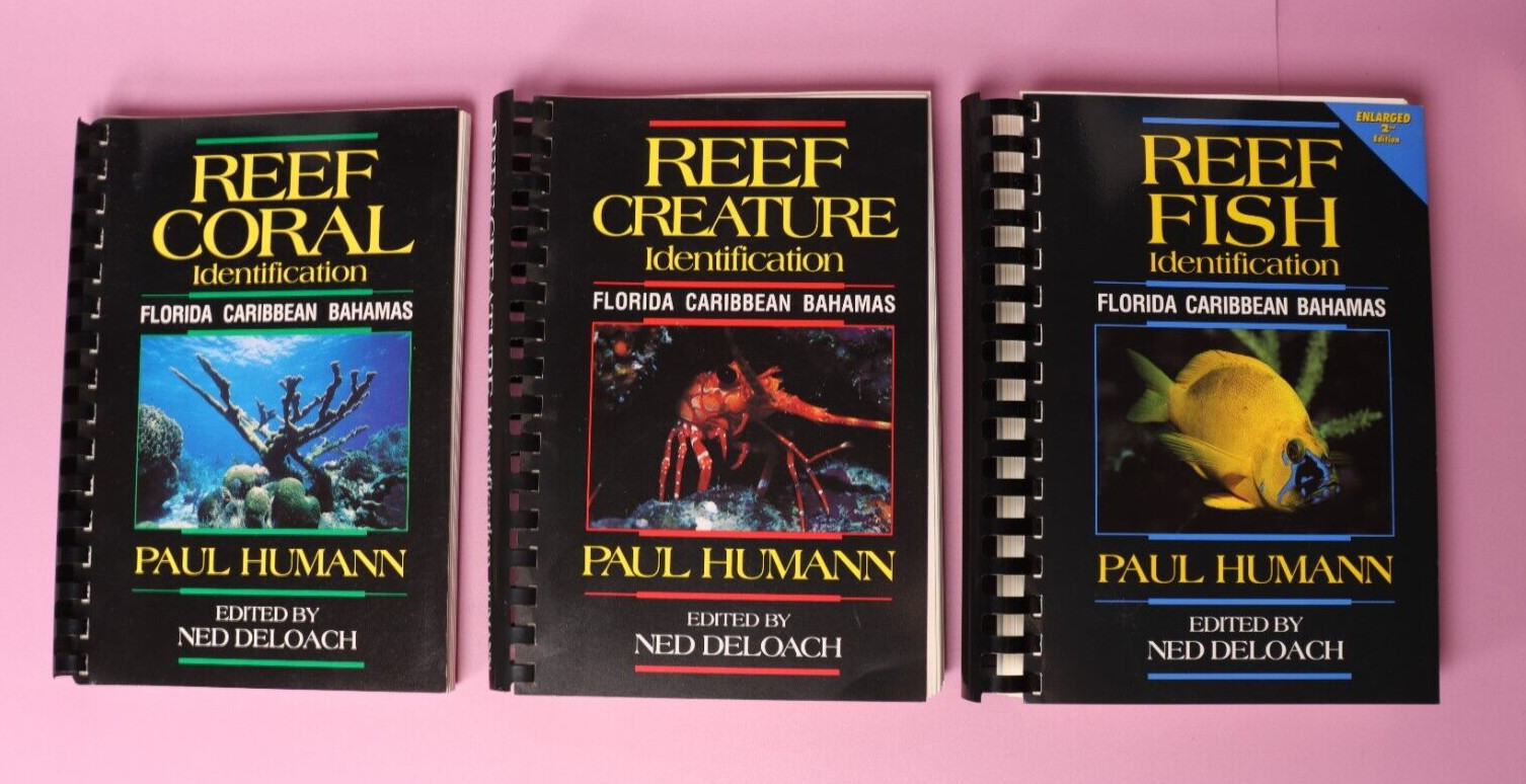 Reef Identification Florida Caribbean Bahamas 3 Book Set by Paul Humann Like New