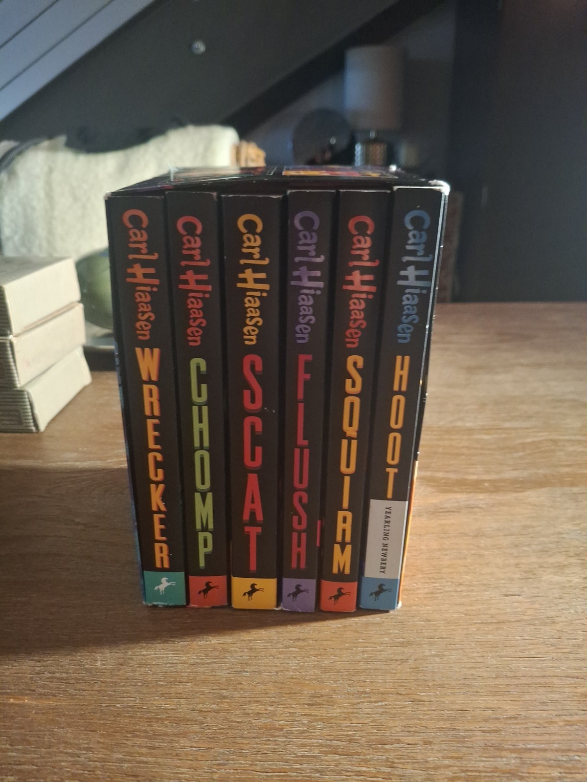 Hiaasen 6-Book Paperback Boxed Set: Hoot; Flush; Scat; Chomp; Squirm; Wrecker