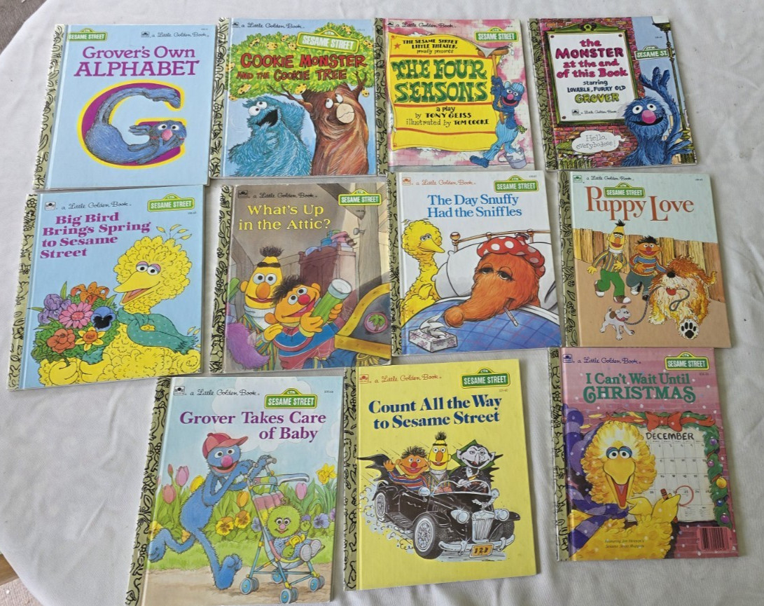 Sesame Street Little Golden Books Book set of 11 Hardcover Books Vintage