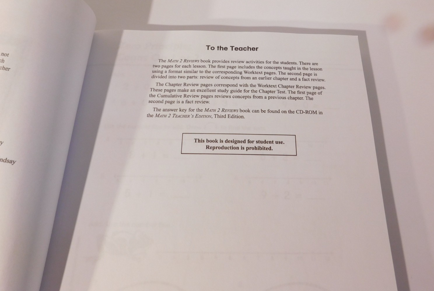 Math 2 Reviews – BJU Curriculum – barely Used – 328 pages Private and home schoo