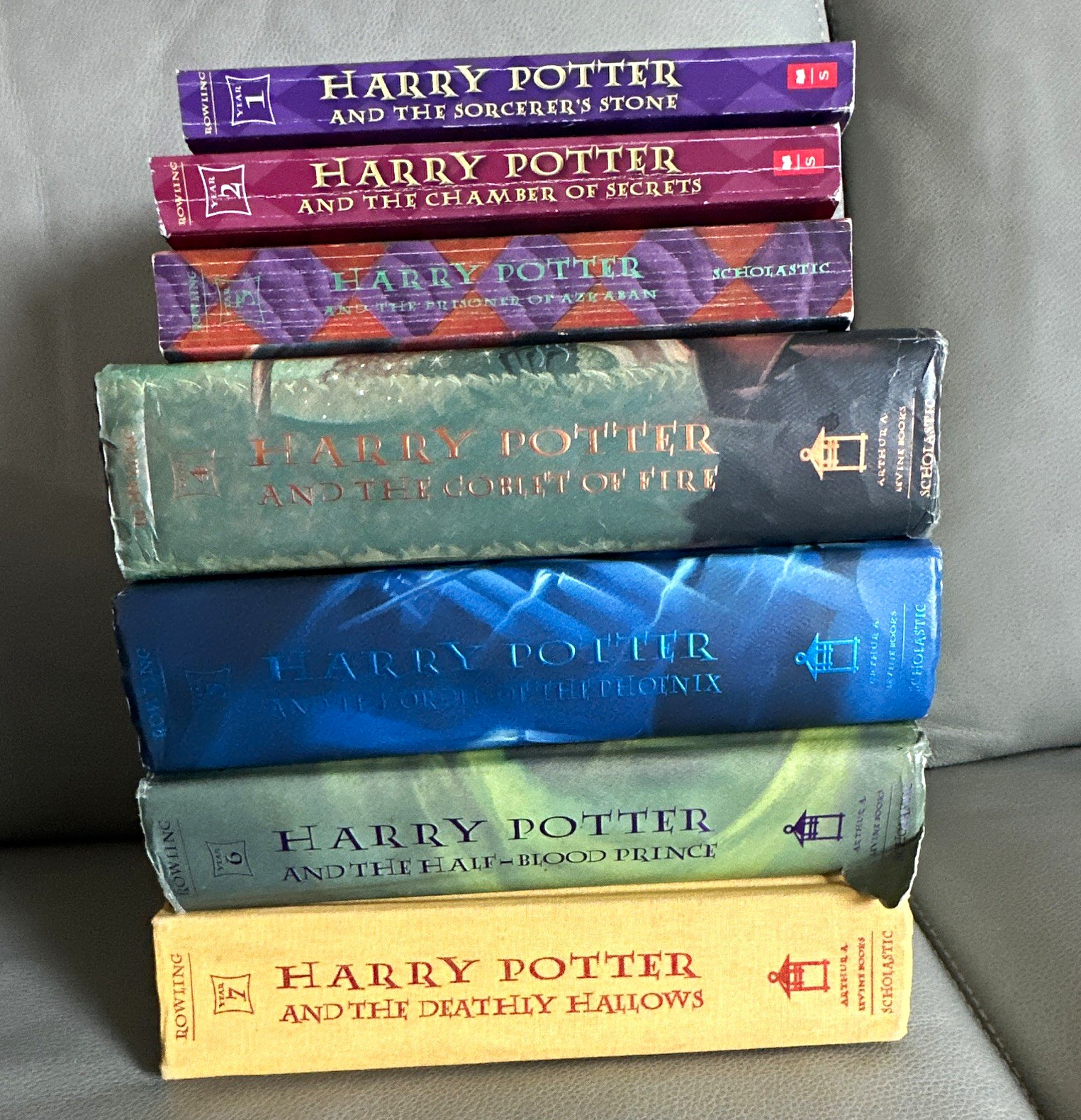 Scholastic Harry Potter 7-Book Lot by J.K. Rowling Mixed HC & PB