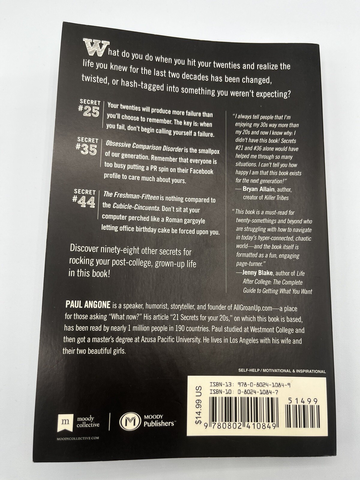 101 Secrets For Your Twenties – Paperback By Angone, Paul – VERY GOOD