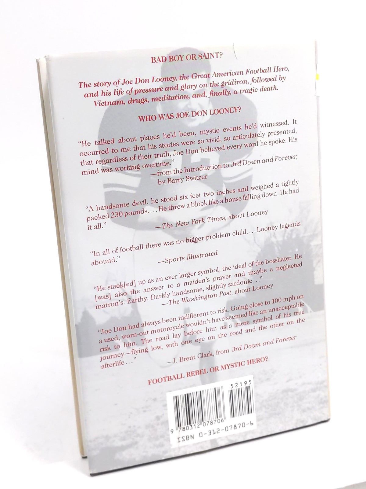 3rd Down and Forever by J. Brent Clark, 1st ED/ 1st PRT (Unsigned) Hardcover