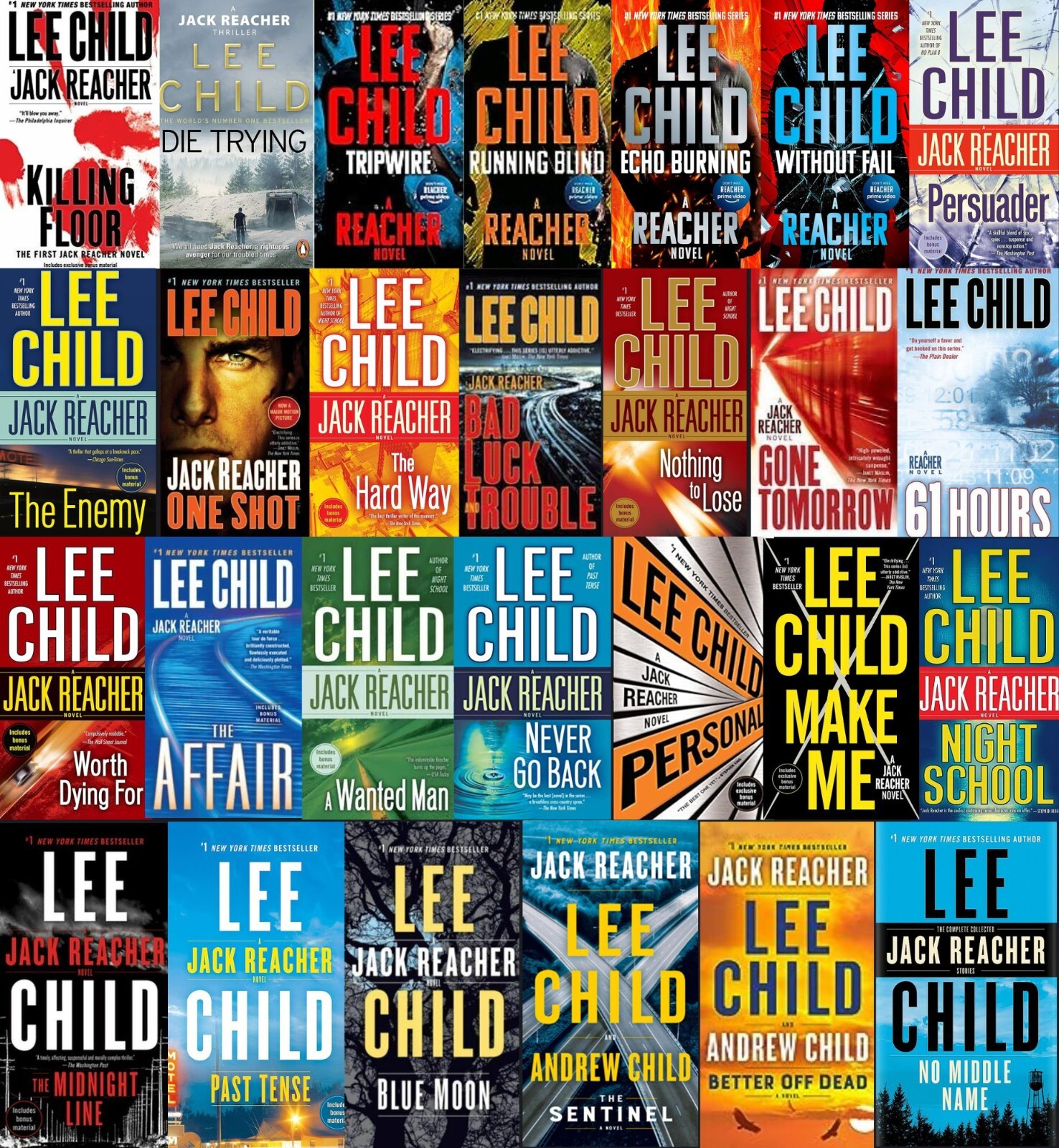 Complete Set Series – Lot of 29 Jack Reacher Books by Lee Child ALL SOFTCOVER