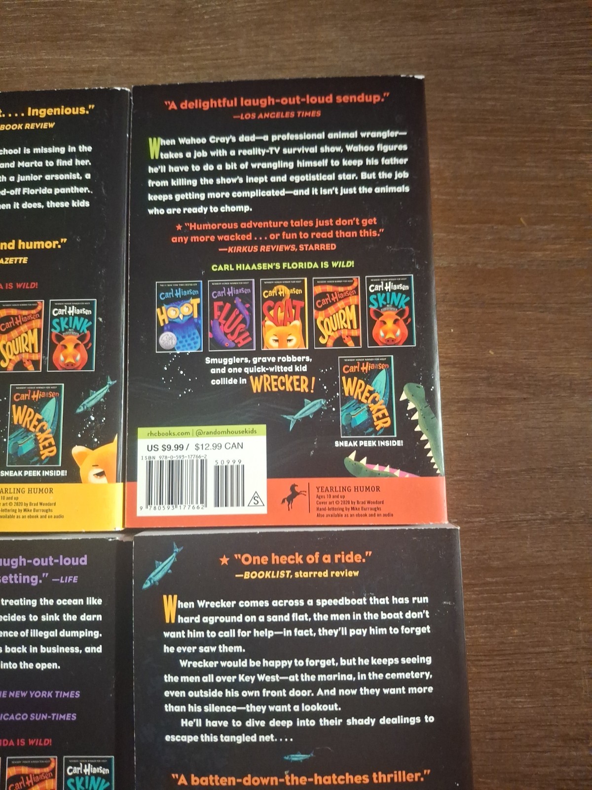 Hiaasen 6-Book Paperback Boxed Set: Hoot; Flush; Scat; Chomp; Squirm; Wrecker