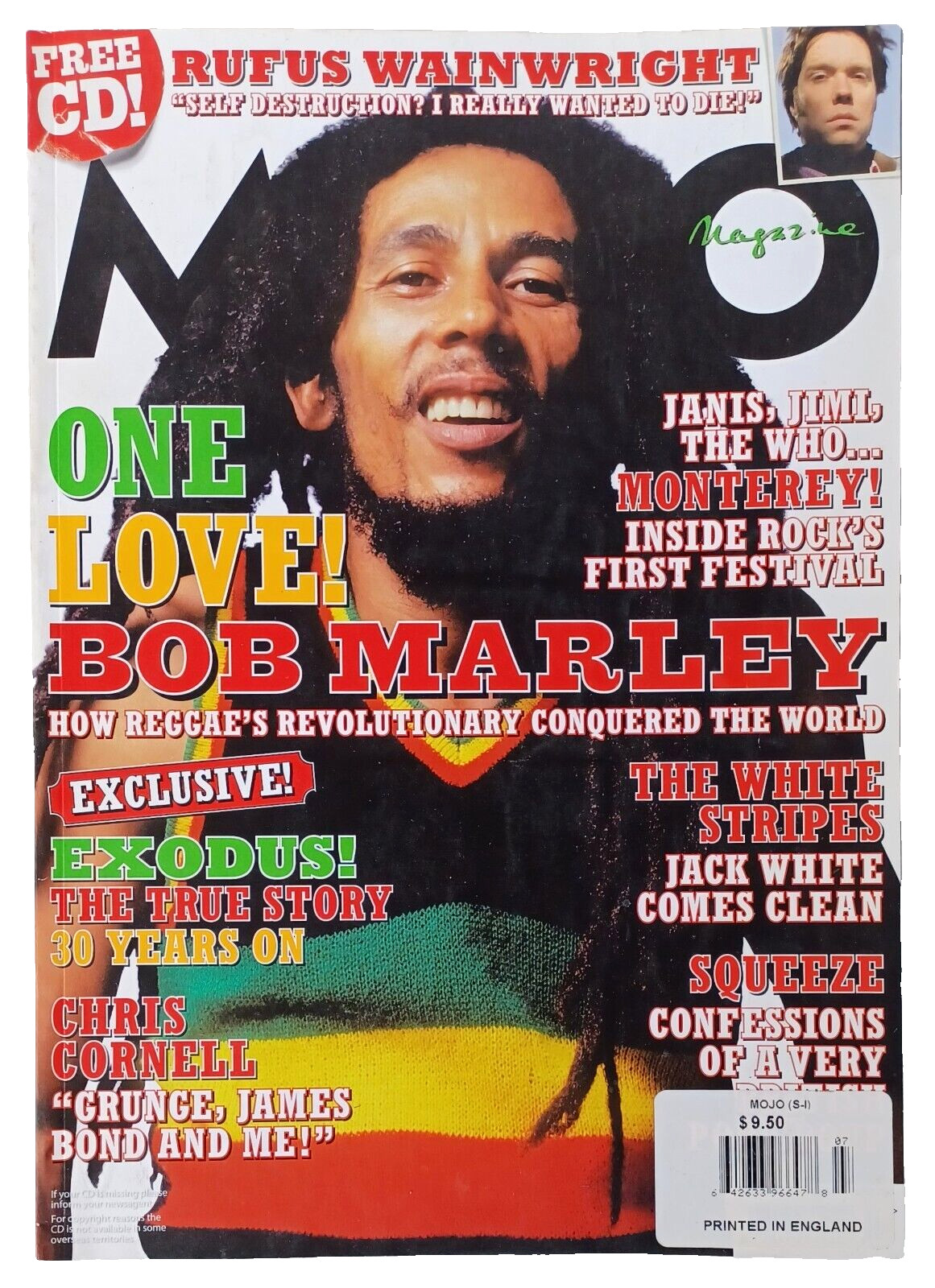 MOJO MAGAZINE – BOB MARLEY – COVER STORY – 154 PAGES – U.K. MAG – JULY, 2007