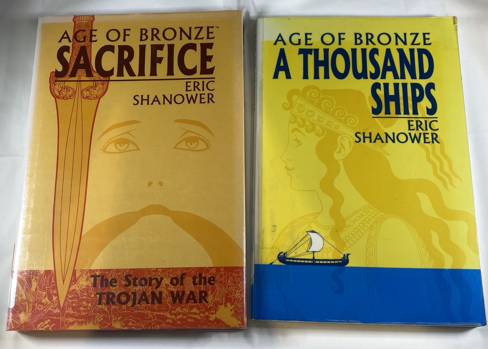 Two Age of Bronze Books Lot Sacrifice Thousand Ships Shanower, Eric Ex Library