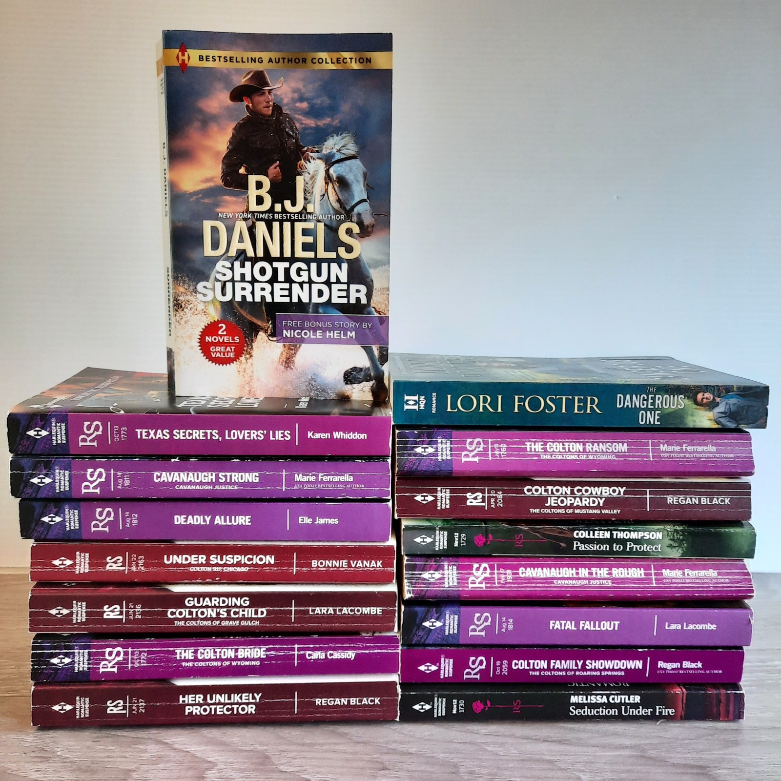 Harlequin Romantic Suspense Lot of 16 Large Print PB Books – Cowboys, Secrets