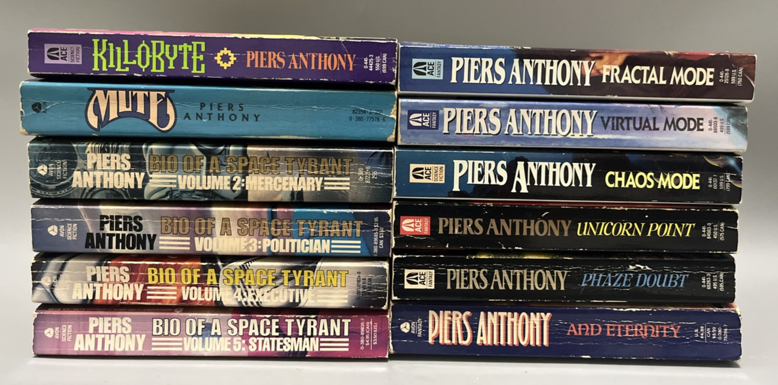 Assorted Lot Of 12 Piers Anthony SciFi/Fantasy Paperback Books