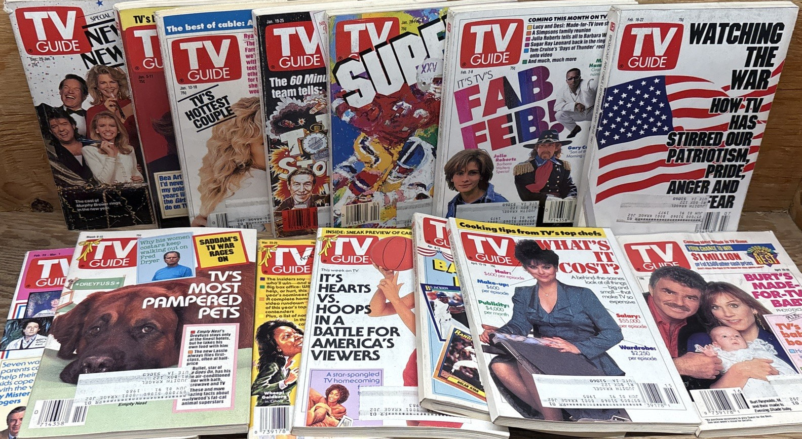 TV Guide Magazine Lot of 47 Issues From 1991 Classic Television Collectibles