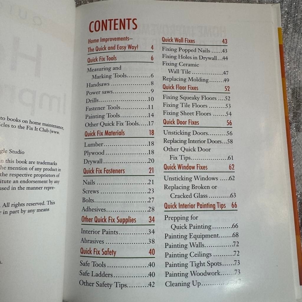Consumer Guide Quick Fixes Home Improvement Book ISBN 13978 14127 82616