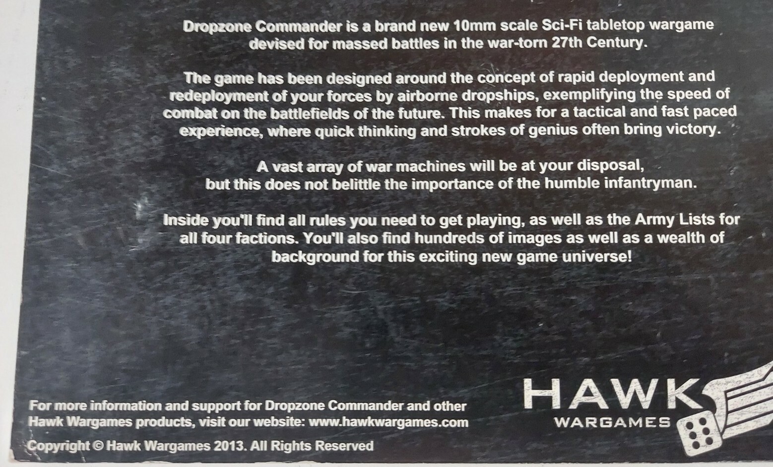 Dropzone Commander Book by Hawk Wargames a 10mm Scifi Tabletop Wargame