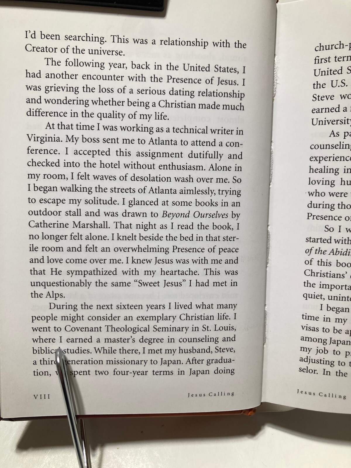 Jesus Calling. Sarah Young (2004, Hardcover) 6.5 X 4.5 inches