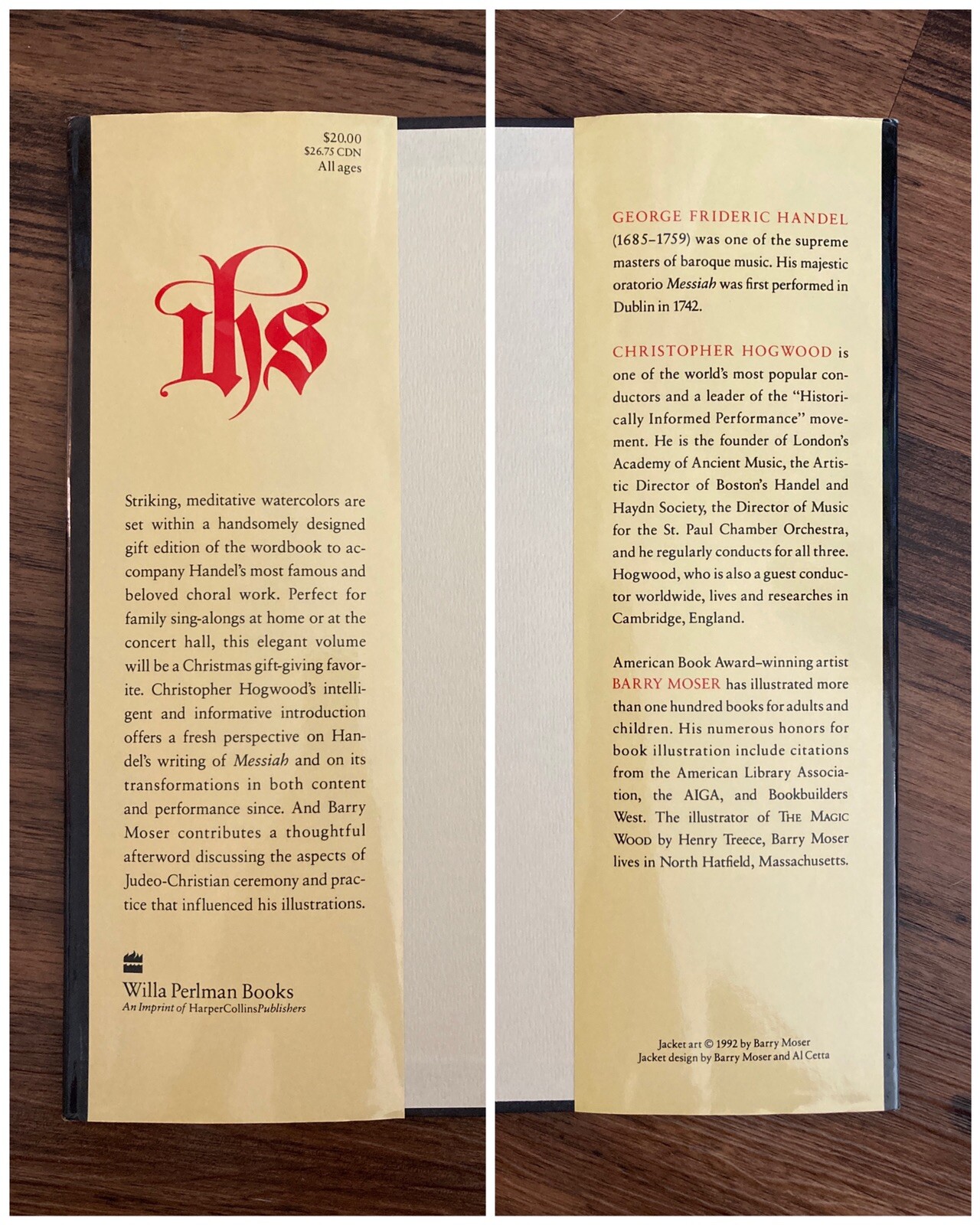 *Signed* Handel’s Messiah : Workbook for the Oratorio – illus. by Barry Moser
